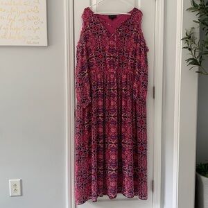Lane Bryant Womens 22 Pink‎ Floral Maxi Dress